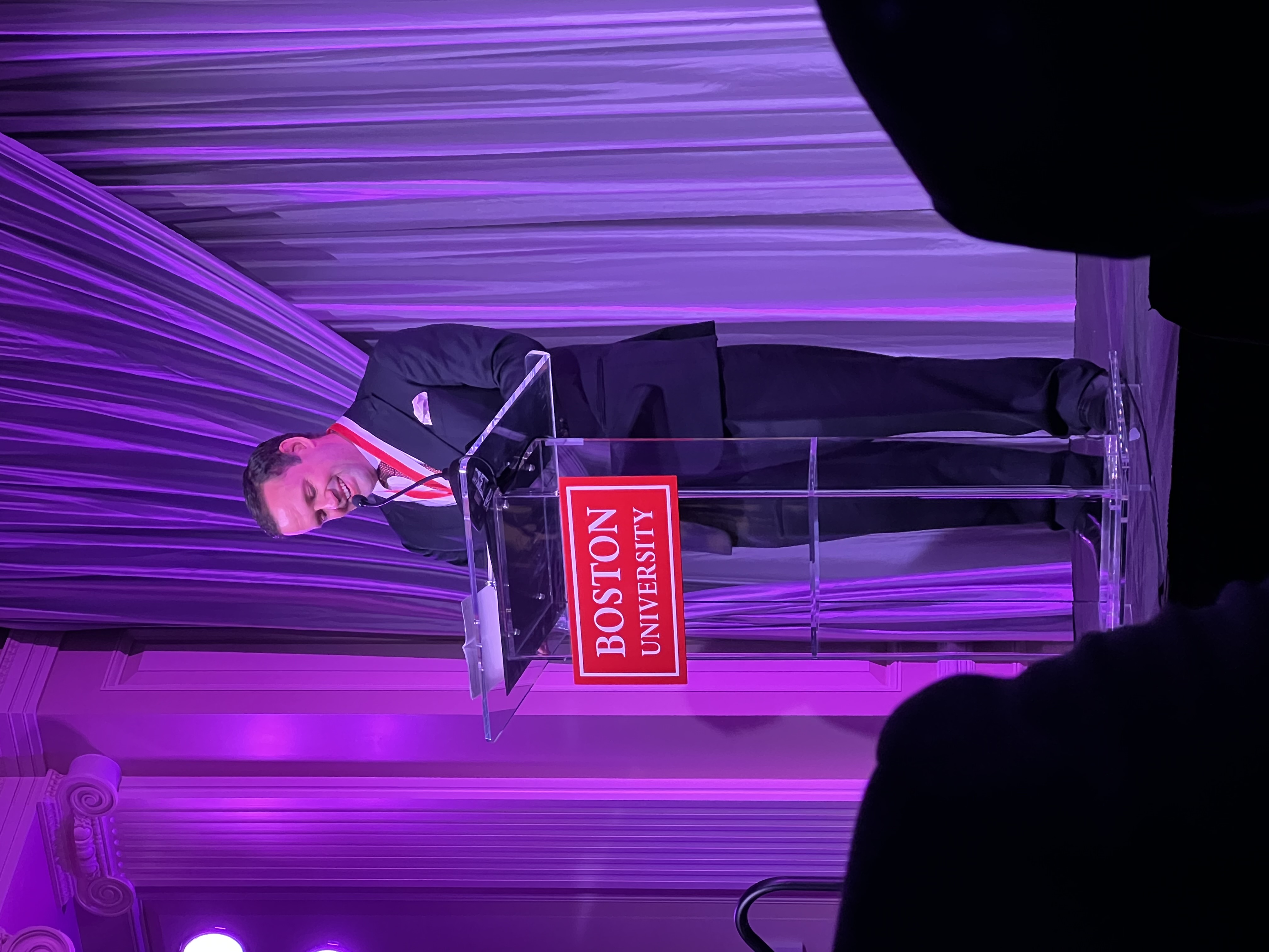Russ Wilcox receiving BU Distinguished Alumni Award